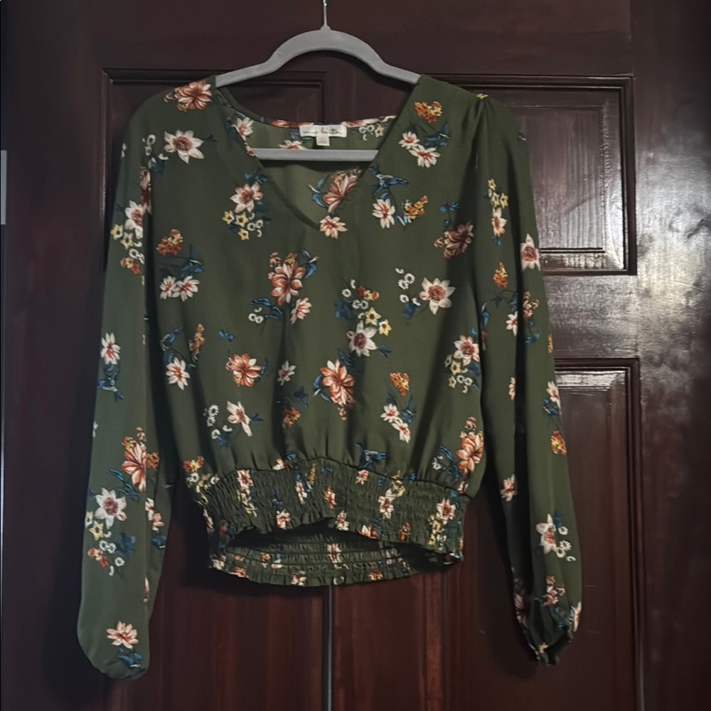 Floral Green Women's Top